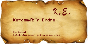 Kercsmár Endre névjegykártya