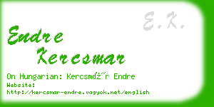 endre kercsmar business card